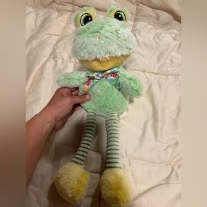Adorable Green Plush Toy Frog with Bow Tie